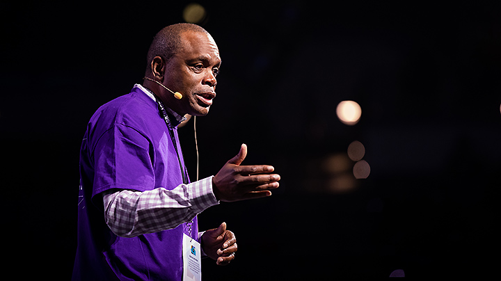 Bishop Leonard Fairley speaking at Pilgrimage