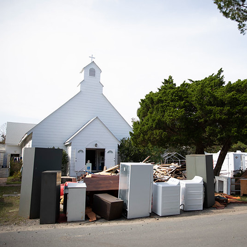 church following hurricane