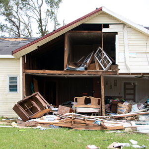 home damaged by tornado