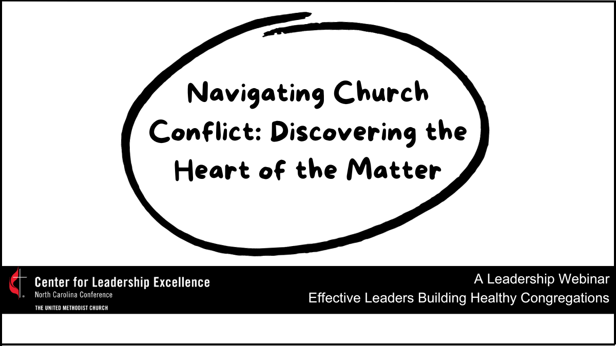 Join us Wednesday for a Webinar on Church Conflict