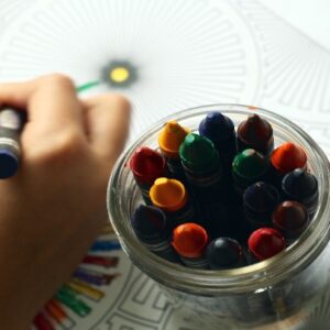 coloring with crayons