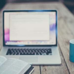 laptop with bible