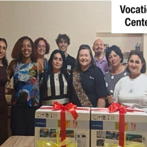 group photo of vocational center training graduates