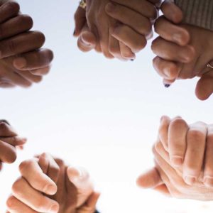 circle of holding hands
