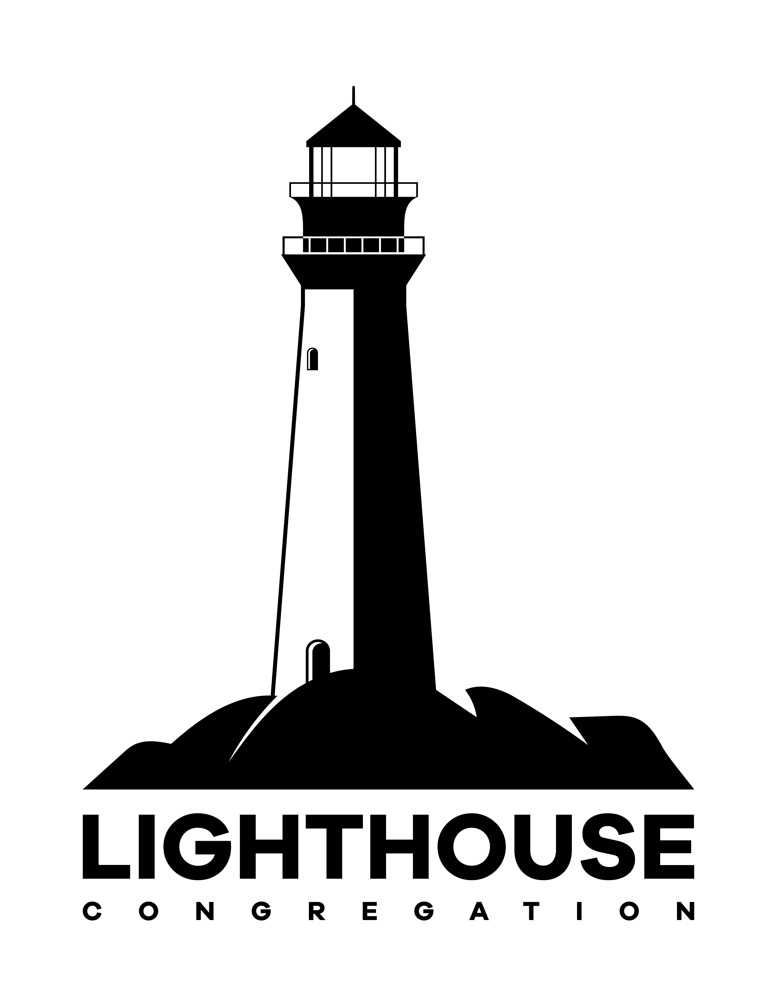 Lighthouse Congregation Logo (Singular), Black, 2550x3300