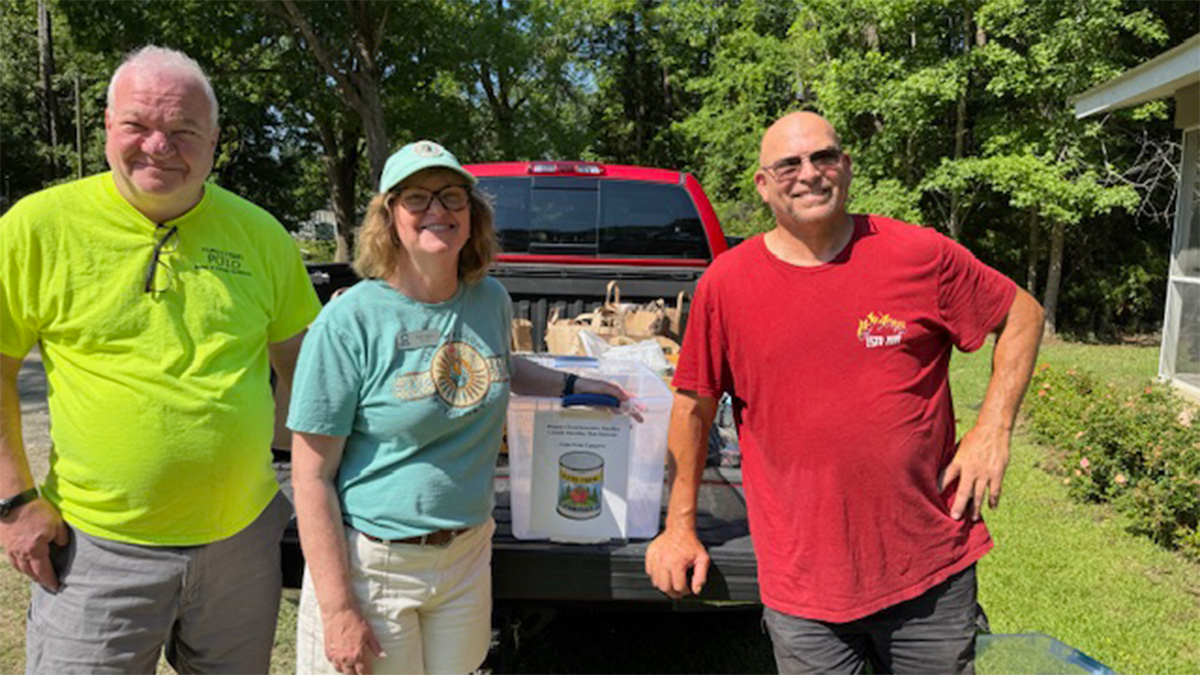 Cans from Campers Food Drive at Camp Don Lee for Pamlico County